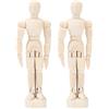 2 pezzi mobili in legno artistici figure snodate regolabili per