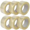 AntDau71 6 Rotoli di Nastro adesivo da imballaggio trasparente, per pacchi, 50 mm x 132 m