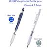 OHTO Sharp Pencil Set 0.3mm Navy & 0.5mm Silver Mechanical Drafting Japan New