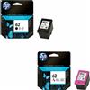 HP 62 KIT 2 3 CARTUCCE ORIGINALI C2P04A C2P06A BK NERO TRICOLORE