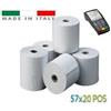 10 ROTOLI TERMICI mm 57x20 per Dispositivo POS / Carta Termica Anima 12
