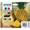Epson MULTIPACK 4 CARTUCCE INCHIOSTRI ORIGINALI EPSON 604XL SERIE ANANAS NERO + COLORI
