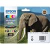 Epson MULTIPACK 6 CARTUCCE INCHIOSTRI ORIGINALI EPSON T2438 ELEFANTE NERO + COLORI