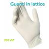 500 GUANTI IN LATTICE - TAGLIA M - BIANCHI POCA POLVERE LATEX MEDICO