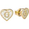 GUESS Orecchini Lobo Donna Guess UBE79073 Acciaio Dorato Cuore Cristalli