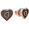 Guess Orecchini Guess Donna UBE79075 Cuore Logo G Nero Rosé Cristalli Acciaio