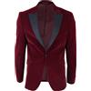TruClothing.com Uomo Velluto Bordeaux Smoking Suit Giacca su Misura Cena Scialle Bavero Smart