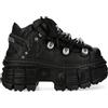 New Rock M-OVERZ106B-C1 Grosso Unisex Metallico Nero Goth Stivaletti con Plateau