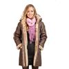 Infinity Donna Marrone Lungo Invernale con Cappuccio Vero pelle di Montone Duffle Coat