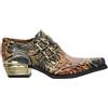 New Rock M-7960-S14 Goffrato Scarpe Vintage Nero Pelle Fibbia Acciaio Tacco