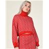 Molly Bracken maglione collo alto rosso LAL174A21 maglione cropped OUTLET