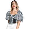 Relish crop top nero bianco top donna art Halla Sottogiacca elegante OUTLET