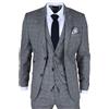 Truclothing Uomo Blu Grigio Quadri Lana Tweed 3-Piece Abito su Misura Fit per Matrimoni