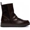 Fly London Donna Marrone Scuro RENO053FLY Pelle Caviglia Zip Scarpe Comode