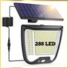Faretto con Panello Solare 288 Luci LED Lampada Solare con Sensore di Movimento