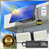 PIKOY Faretto LED Solare Esterno 224 LED 3 Teste Sensore Movimento IP65 con Telecomand