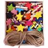 57pcs box imballaggio a forma di stella a forma di legno clip a corda di canapa
