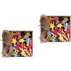 57pcs box imballaggio a forma di stella a forma di legno clip a corda di canapa