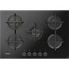 Indesit Piano Cottura 5 Fuochi a Gas 73 cm in Vetro Nero ING 72T/BK 1 INDESIT