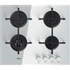 Whirlpool Piano Cottura 4 Fuochi Bianco Vetro Whirlpool a Gas 60 cm Incasso GOA6423WH