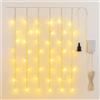 AntDau71 Tenda Luminosa Natalizia a Cascata 240 LED, Bianca Calda, IP65, 4mt x 1.5mt