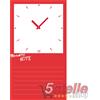 La Bolei OROLOGIO LAVAGNA MAGNETICA DA PARETE IN VETRO TEMPERATO 25x45 CM ROSSO