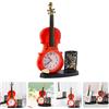 Statuetta di violino Orologio da tavolo per violino con portapenne Ornamento