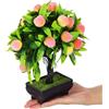 Bonsai finti: Bonsai di pesco artificiale da 25 cm - Pianta in vaso finta e