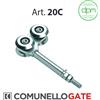 Comunello CARRELLO PER PORTONI SCORREVOLI 4 RUOTE 54 mm CON CUSCINETTI E CERNIERA AD 1 ALA