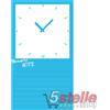 La Bolei OROLOGIO LAVAGNA MAGNETICA DA PARETE IN VETRO TEMPERATO 25x45 CM AZZURRO