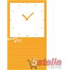 La Bolei OROLOGIO LAVAGNA MAGNETICA DA PARETE IN VETRO TEMPERATO 25x45 CM ARANCIONE