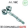 Comunello CARRELLO PER PORTONI SCORREVOLI 4 RUOTE 44 mm CON CUSCINETTI E CERNIERA A 3 ALI