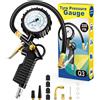 Does not apply Manometro per Pneumatici 220 PSI Manometro Pressione Gomme Con 4 Tappi Valvola 2