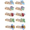 3 set di mini mollette in legno mollette da bucato in legno cartoni animati