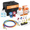 VEVOR Kit Pompa per Vuoto e Manometro 7 CFM 198 L/min Palette Rotanti 2 Stadi