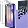 QHOHQ 3 Pezzi Vetro Temperato per Samsung Galaxy A54 5G con 3 Pezzi Pellicola