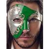Luxury Mask Half Face Mask Masquerade Phantom of The Opera Silver/Green Taglia Unica