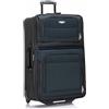 Travel Select Amsterdam Softside Expandable Rolling Luggage, Lightweight 2-Wheel Check-In Suitcase with Push-Button Handle, Navy, 29 Large