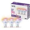 WiZ Faretto Smart LED WiFi, Luce Bianca e Colorata, GU10, 50W, Vetro, Tecnologia SpaceSense, Controllo Vocale (Alexa, Apple HomeKit, Google Home), confezione da 3