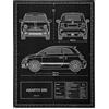4R Quattroerre.it Poster Tecnico per Abarth 595 in Real Fiber Carbon Look | Arredo da Parete per Appassionati Auto | Design Esclusivo, Pannello Rigido in Fibra di Carbonio
