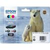 Epson MULTIPACK 4 CARTUCCE INCHIOSTRI ORIGINALI EPSON 26XL ORSO POLARE NERO + COLORI