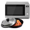 Panasonic NN-GD39QSEPG Forno a Microonde 29L con Grill e Teglia Steam+, 1000W, Auto Defrost, Cottura Combinata, Timer, Argento e Acciaio Inox
