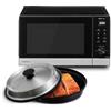 Panasonic NN-GD38QSEPG Forno a Microonde Grill 29L con Teglia Steam+, 1000W, Scongelamento Automatico, Cottura Combinata, Timer, Nero e Acciaio Inox