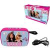 Lexibook Mattel Barbie - Altoparlante Bluetooth Portatile, Senza Fili, USB-C, Scheda SD/TF, Batteria Ricaricabile, Blu/Rosa, BT018BBLXB