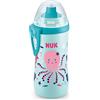 NUK Junior Cup borraccia per bambini con effetto camaleonte | 18+ mesi | Cangiante | Beccuccio morbido push-pull anti-goccia | Clip e coperchio protettivo | Senza BPA | 300 ml | Polpo (foglia di tè)