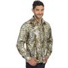 Chaks - Camicia con paillettes, camicia glitterata con stampa animalier | Motivo tigre con paillettes, accessorio per costumi da festa, festival ed eventi, camicia da uomo