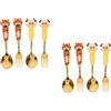 4 Pcs Set Di Posate Dorate Utensili in Acciaio Inossidabile Dessert