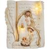 Subitodisponibile Natività Presepe con libro in resina e luce led 17x10x20 cm 1G9G