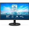 Philips Monitor V Line 21.5" Full HD LCD Nero con Tecnologia Flicker-free