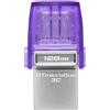 Kingston chiavetta USB MicroDuo 128 GB USB Type-A / Type-C Acciaio Porpora